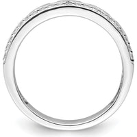 14K White Gold Polished Diamond Double Band Fashion Ring - 0.15 Carat Total Diamond Weight by 0