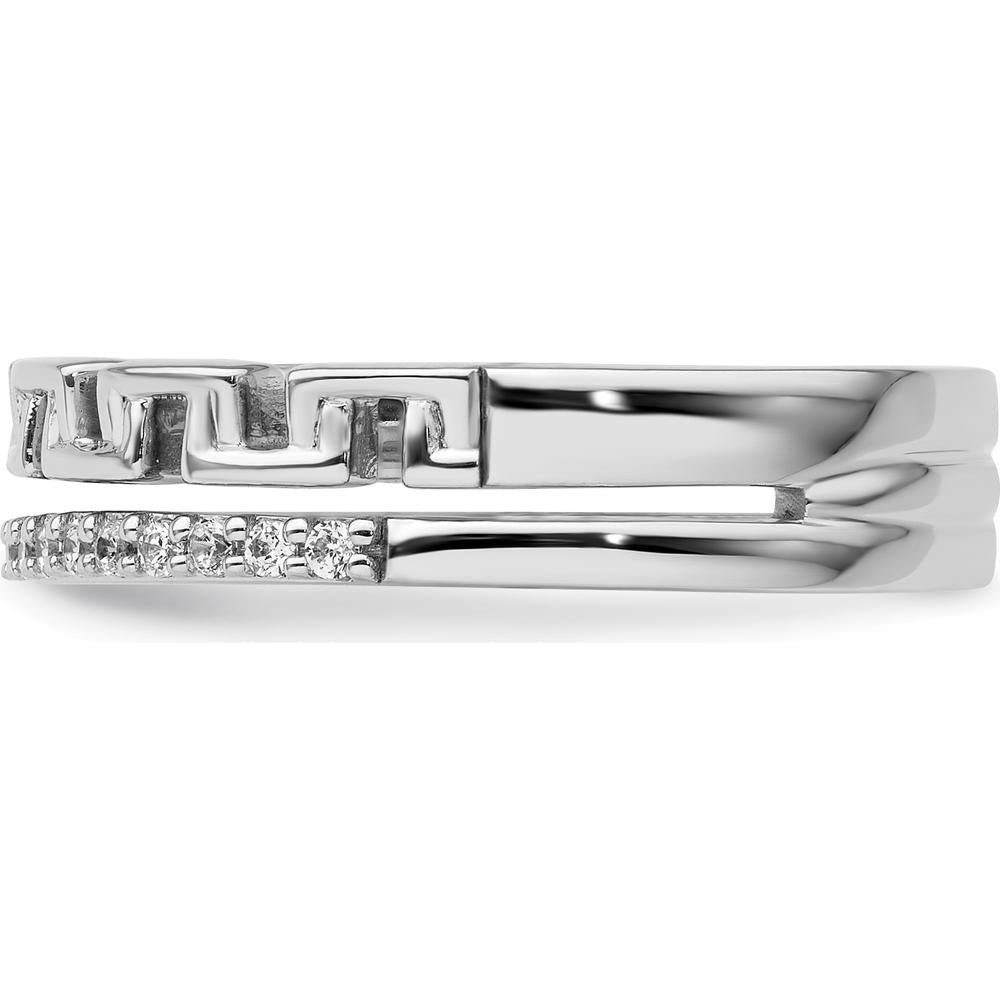 14K White Gold Polished Diamond Double Band Fashion Ring - 0.15 Carat Total Diamond Weight by 0