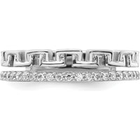 14K White Gold Polished Diamond Double Band Fashion Ring - 0.15 Carat Total Diamond Weight by 0