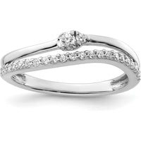 14K White Gold Polished Diamond Double Band Fashion Ring - 0.25 Carat Total Diamond Weight by 0