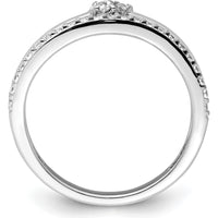 14K White Gold Polished Diamond Double Band Fashion Ring - 0.25 Carat Total Diamond Weight by 0