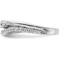 14K White Gold Polished Diamond Double Band Fashion Ring - 0.25 Carat Total Diamond Weight by 0