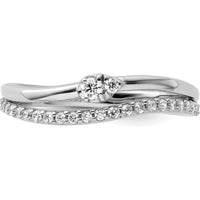 14K White Gold Polished Diamond Double Band Fashion Ring - 0.25 Carat Total Diamond Weight by 0