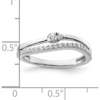 14K White Gold Polished Diamond Double Band Fashion Ring - 0.25 Carat Total Diamond Weight by 0