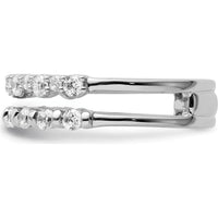 14K White Gold Polished Diamond Double Band Fashion Ring - 0.75 Carat Total Diamond Weight by 0