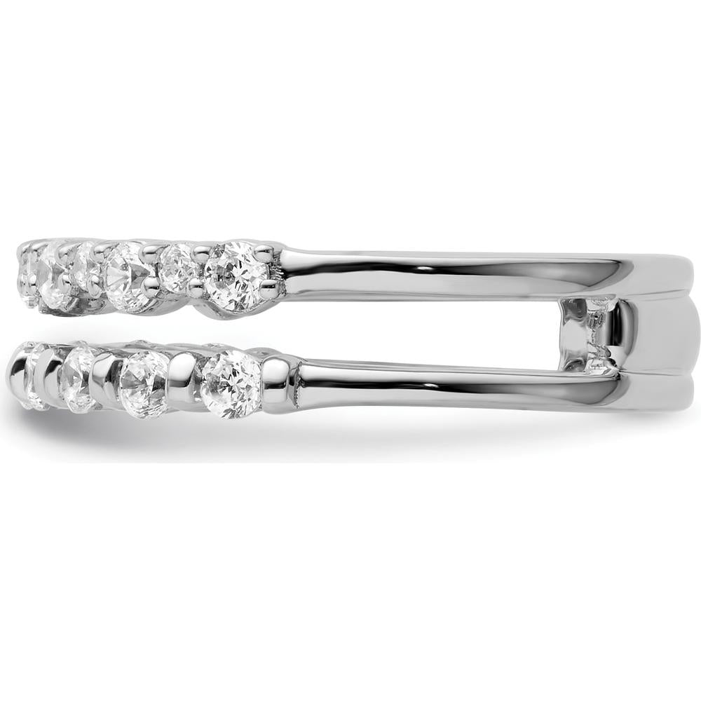 14K White Gold Polished Diamond Double Band Fashion Ring - 0.75 Carat Total Diamond Weight by 0