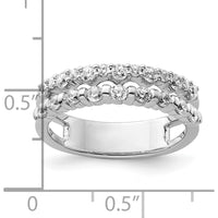 14K White Gold Polished Diamond Double Band Fashion Ring - 0.75 Carat Total Diamond Weight by 0
