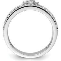 14K White Gold Polished Diamond Double Band Fashion Ring with 0.25 Carat Total Round Diamonds by 0