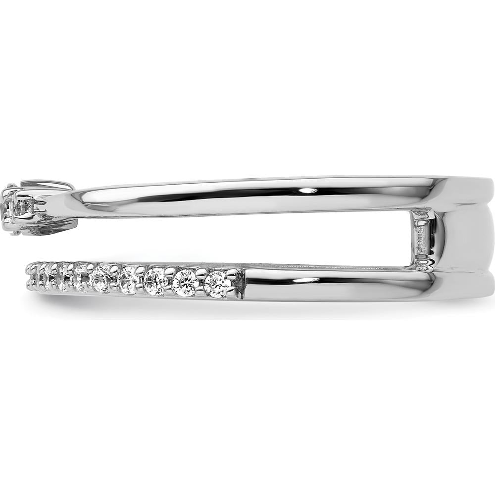 14K White Gold Polished Diamond Double Band Fashion Ring with 0.25 Carat Total Round Diamonds by 0