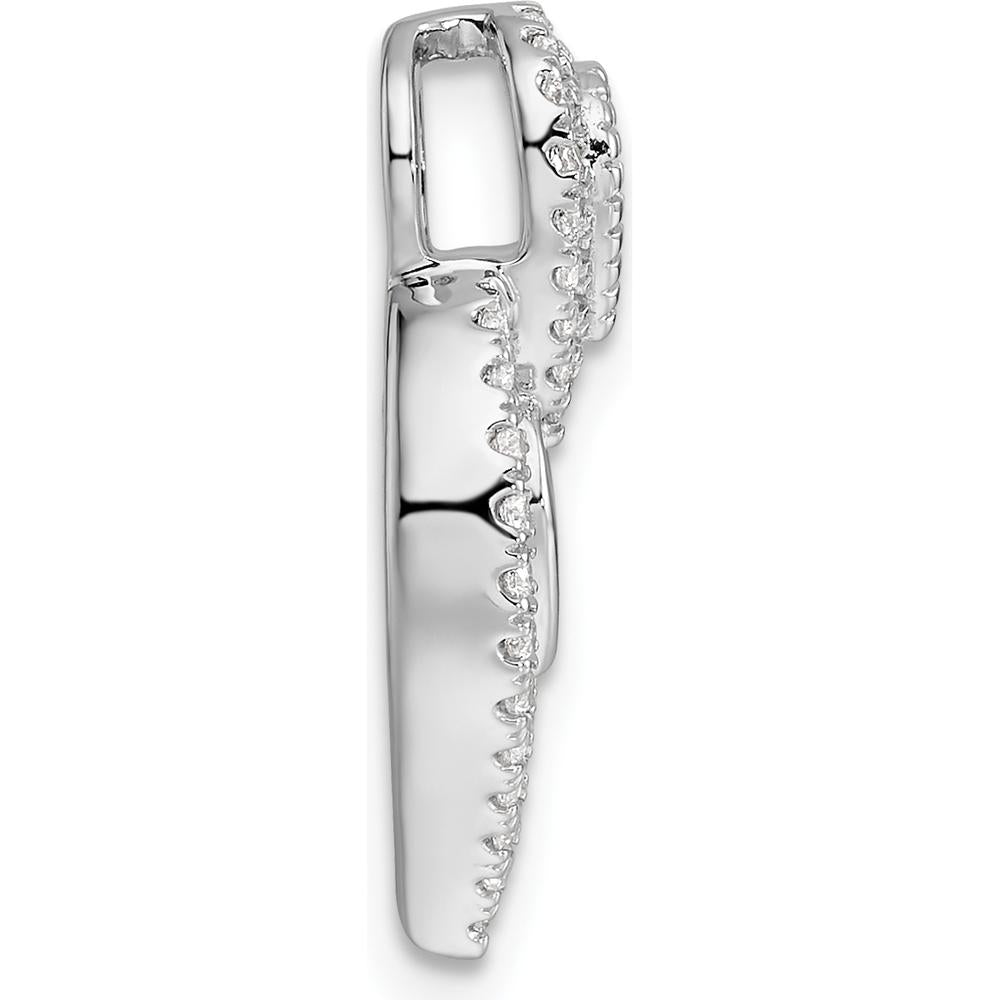 14K White Gold Polished Diamond Drop Earrings with Round Diamonds - 0.63 Carat Total Diamond Weight by Oro Pregiato