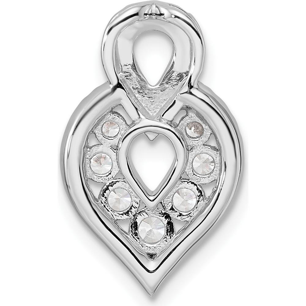 14K White Gold Polished Diamond Drop Earrings with Round Diamonds - 0.63 Carat Total Diamond Weight by Oro Pregiato