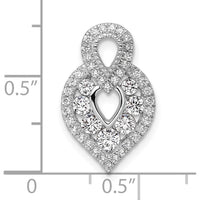 14K White Gold Polished Diamond Drop Earrings with Round Diamonds - 0.63 Carat Total Diamond Weight by Oro Pregiato