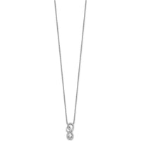 14K White Gold Polished Diamond Fancy Infinity Pendant Necklace with Pear-Shaped Diamond - 0.25 Carat Total Diamond Weight by Oro Pregiato