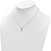 14K White Gold Polished Diamond Fancy Infinity Pendant Necklace with Pear-Shaped Diamond - 0.25 Carat Total Diamond Weight by Oro Pregiato