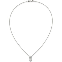 14K White Gold Polished Diamond Fancy Infinity Pendant Necklace with Pear-Shaped Diamond - 0.25 Carat Total Diamond Weight by Oro Pregiato