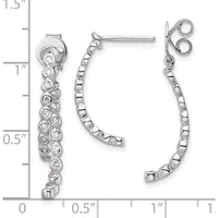 14K White Gold Polished Diamond Front and Back Dangle Earrings - 0.40 Carats Total Diamond Weight by Oro Pregiato