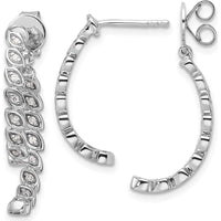 14K White Gold Polished Diamond Front and Back Dangle Earrings - 1.0 Carats Total Diamond Weight by Oro Pregiato