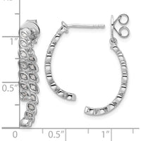 14K White Gold Polished Diamond Front and Back Dangle Earrings - 1.0 Carats Total Diamond Weight by Oro Pregiato