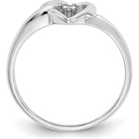 14K White Gold Polished Diamond Heart Ring - 0.02 Carat Total Diamond Weight by Monteluci Fine Jewelry