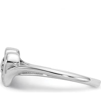 14K White Gold Polished Diamond Heart Ring - 0.02 Carat Total Diamond Weight by Monteluci Fine Jewelry