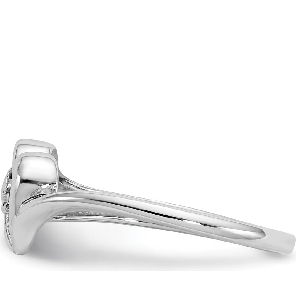 14K White Gold Polished Diamond Heart Ring - 0.02 Carat Total Diamond Weight by Monteluci Fine Jewelry