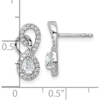 14K White Gold Polished Diamond Infinity Drop Earrings - 1.00 Carats Total Diamond Weight by Oro Pregiato
