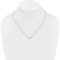 14K White Gold Polished Diamond Infinity Symbol Necklace - 1/6 Carat Total Diamond Weight by Monteluci Fine Jewelry