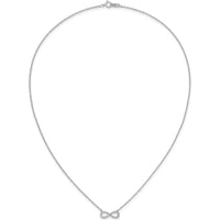 14K White Gold Polished Diamond Infinity Symbol Necklace - 1/6 Carat Total Diamond Weight by Monteluci Fine Jewelry