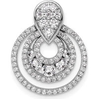14K White Gold Polished Diamond Layered Circles Doorknocker Pendant - 0.63 Carat Total Diamond Weight by Oro Pregiato