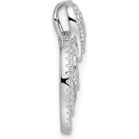 14K White Gold Polished Diamond Layered Circles Doorknocker Pendant - 0.63 Carat Total Diamond Weight by Oro Pregiato