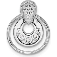 14K White Gold Polished Diamond Layered Circles Doorknocker Pendant - 0.63 Carat Total Diamond Weight by Oro Pregiato