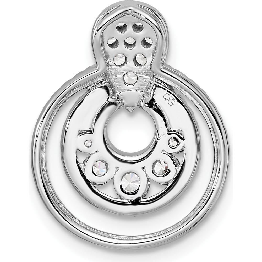 14K White Gold Polished Diamond Layered Circles Doorknocker Pendant - 0.63 Carat Total Diamond Weight by Oro Pregiato