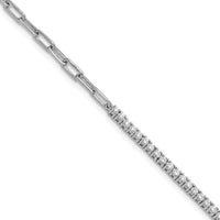 14K White Gold Polished Diamond Paperclip Link Bracelet - 0.7 Carats Total Diamond Weight by Oro Pregiato