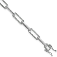 14K White Gold Polished Diamond Paperclip Link Bracelet - 1.4 Carats Total Diamond Weight by Oro Pregiato