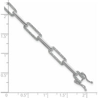 14K White Gold Polished Diamond Paperclip Link Bracelet - 1.4 Carats Total Diamond Weight by Oro Pregiato