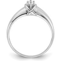 14K White Gold Polished Diamond Ring Mounting for Round Center Stone - 1.8mm Setting by Oro Pregiato