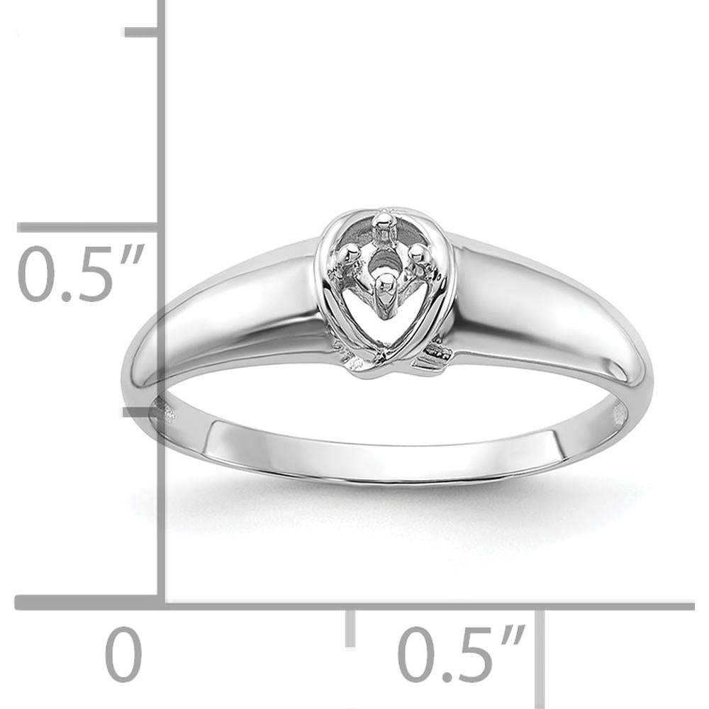 14K White Gold Polished Diamond Ring Mounting for Round Center Stone - 1.8mm Setting by Oro Pregiato