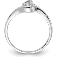 14K White Gold Polished Diamond Ring Mounting with Round Stone Settings - Customizable Design Base by Oro Pregiato