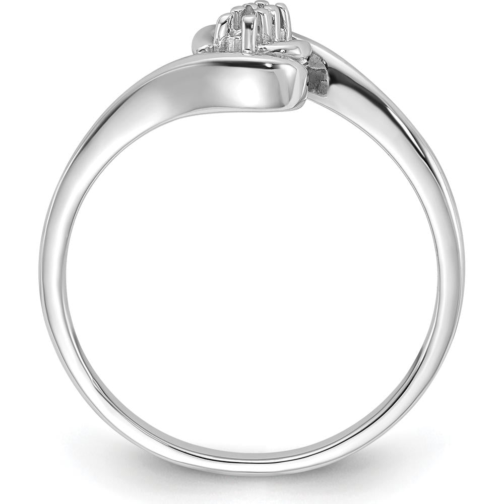 14K White Gold Polished Diamond Ring Mounting with Round Stone Settings - Customizable Design Base by Oro Pregiato