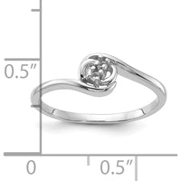 14K White Gold Polished Diamond Ring Mounting with Round Stone Settings - Customizable Design Base by Oro Pregiato