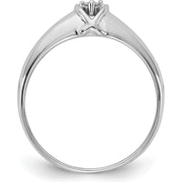 14K White Gold Polished Diamond Ring with 1.8mm Round Diamond - 0.025 Carat Total Diamond Weight by Monteluci Fine Jewelry