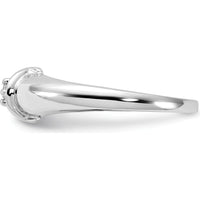 14K White Gold Polished Diamond Ring with 1.8mm Round Diamond - 0.025 Carat Total Diamond Weight by Monteluci Fine Jewelry