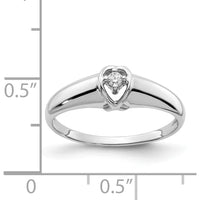 14K White Gold Polished Diamond Ring with 1.8mm Round Diamond - 0.025 Carat Total Diamond Weight by Monteluci Fine Jewelry