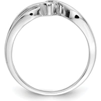 14K White Gold Polished Diamond Ring with Round Diamond - 0.10 Carat Total Diamond Weight by 0
