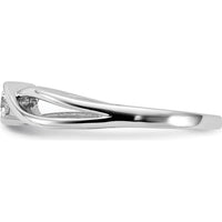 14K White Gold Polished Diamond Ring with Round Diamond - 0.10 Carat Total Diamond Weight by 0