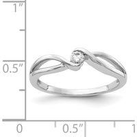 14K White Gold Polished Diamond Ring with Round Diamond - 0.10 Carat Total Diamond Weight by 0