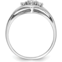 14K White Gold Polished Diamond Ring with Round Faceted Diamonds - 0.135 Carat Total Diamond Weight by Monteluci Fine Jewelry