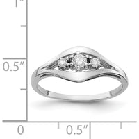 14K White Gold Polished Diamond Ring with Round Faceted Diamonds - 0.135 Carat Total Diamond Weight by Monteluci Fine Jewelry
