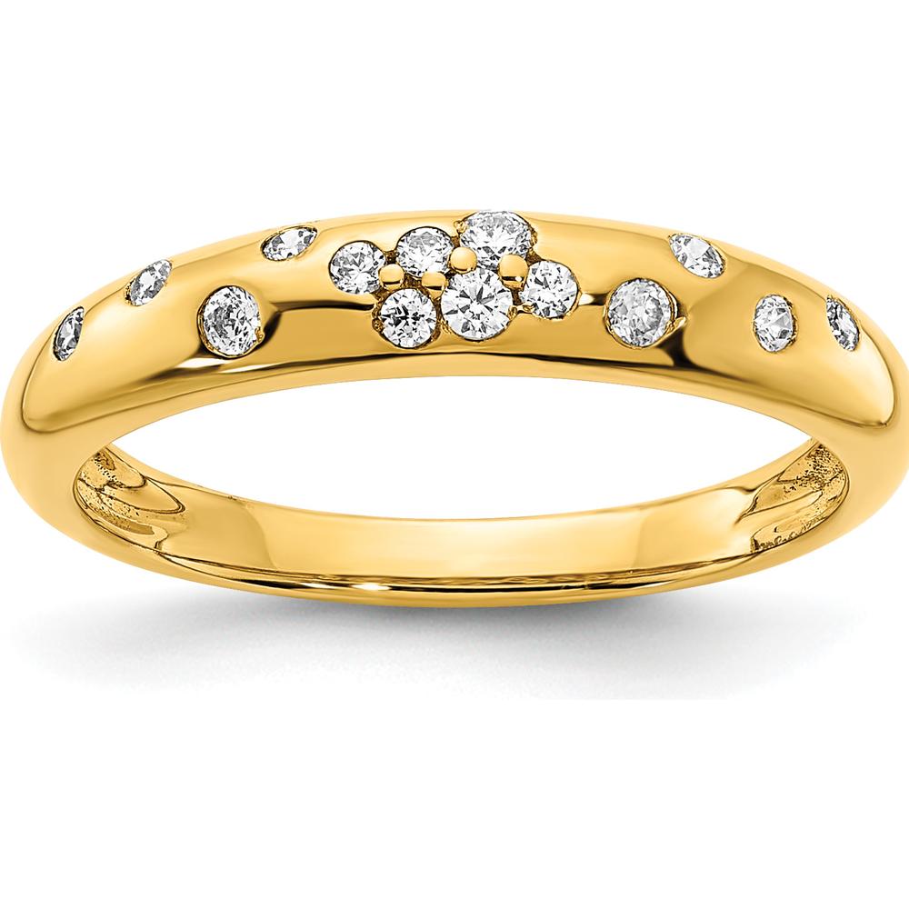 14K White Gold Polished Diamond Sprinkle Ring with Round Diamonds - 0.30 Carat Total Diamond Weight by 0