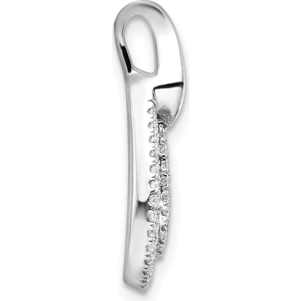 14K White Gold Polished Diamond Teardrop Pendant with 0.63 Carat Total Diamond Weight by Oro Pregiato